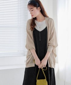 Tiaclasse 【新色追加】メッシュ編みニットドルマンカーディガン