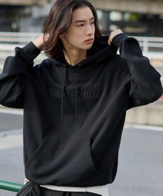 WEGO 【ユニセックス着用ITEM】エンボスステッチロゴプルパーカー