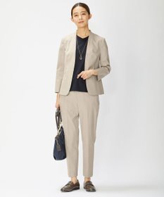 J.PRESS LADIES 【洗える・撥水・防汚】コットンFITTYシャーク テーパード パンツ