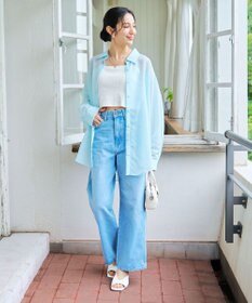 WEGO 【シワになりにくい/手洗い可】シアーBIGシャツ