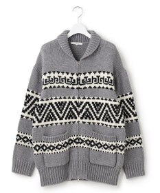 23区 【SLOW】カウチンジャガード ジップ カーディガン