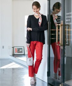 自由区 【XSサイズ～/洗える/セット着用可】ドライコットンハイゲージVネック ニット