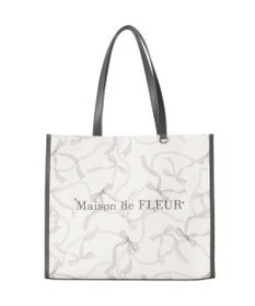 Maison de FLEUR リボンパールプリントマルチポケットトートバッグ
