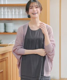 Tiaclasse 【新色追加】メッシュ編みニットドルマンカーディガン