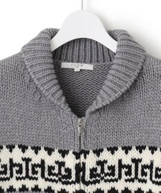 23区 【SLOW】カウチンジャガード ジップ カーディガン