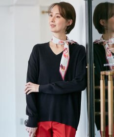 自由区 【XSサイズ～/洗える/セット着用可】ドライコットンハイゲージVネック ニット