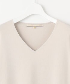 自由区 L 【洗える/セット可】レーヨンポリエステルスムース Vネックニット