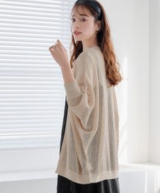 Tiaclasse 【新色追加】メッシュ編みニットドルマンカーディガン