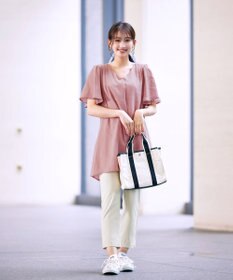 Tiaclasse フレアスリーブチュニックブラウス