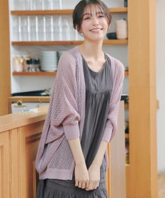 Tiaclasse 【新色追加】メッシュ編みニットドルマンカーディガン