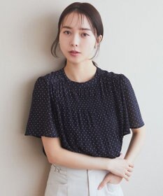 earth music&ecology マジョリカプリーツ半袖ブラウス