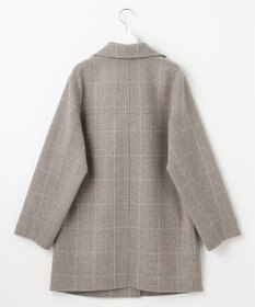 自由区 L 【17号サイズまで展開・カタログ掲載】ウールリバーチェック柄ダブルブレスト コート