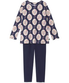 WACOAL ワコール_リラックス＆スリープ パジャマ 長袖 長ズボン 綿100％(本体) スムース素材 上下セット かぶりタイプ ミントン NDW418 /ワコール