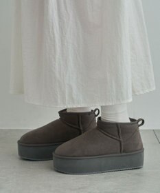 WEGO 【暖かい】厚底ショートFムートンブーツ