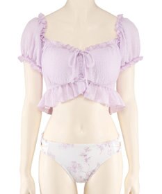 San-ai Resort（三愛水着楽園） 軽い着け心地でしっかり盛れる【楽盛り水着】　パフスリーブワイヤービキニ　9M　【San-ai Resort（サンアイリゾート）】