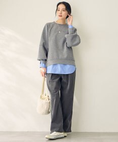 ANY L ロゴ刺繍ダンボールトレーナー