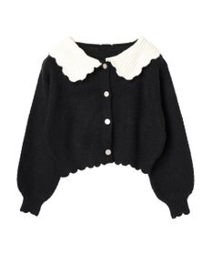 earth music&ecology フリルカラーカーディガン