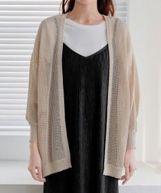 Tiaclasse 【新色追加】メッシュ編みニットドルマンカーディガン