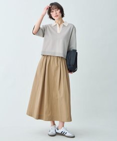 ANY L 【2SET】バイカラーポロニット×スカートセット