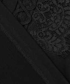 自由区 L 【洗える】コード刺繍胸元レース カットソー