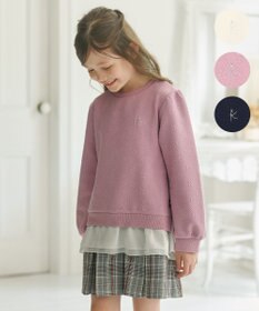 組曲 KIDS 【110-140㎝】フラワーキルト トレーナー