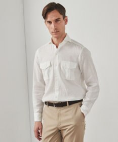 GOTAIRIKU ノルマンディリネン使用【洗える】カッタウェイカラー ソフトリネンシャツ