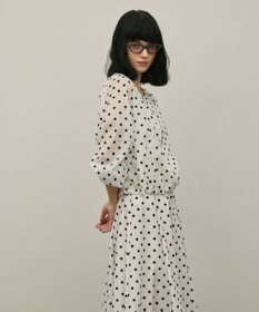 GRACE CONTINENTAL ドットフロッキーブルゾン