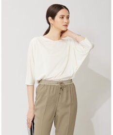 ICB 【洗える】トリアセサテンスムース 5分袖プルオーバー