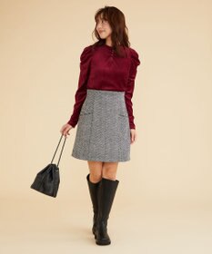 Feroux 【古畑星夏さん着用】ギャザーショルダーベロア プルオーバー