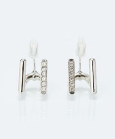 Phoebe 【痛くないシリーズ/金属アレルギー対応】ダブルラインビジューライトフィットイヤリング　シルバー