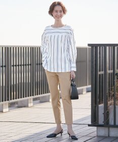 自由区 【XXSサイズ～/接触冷感/洗える】サテンストレッチ テーパードパンツ