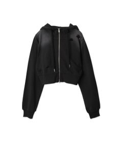 WEGO ヴィンテージウォッシュWジップショートパーカー