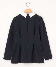 組曲 S 【KUMIKYOKU NAVY】コンフォータブルドレープ 襟付きブラウス