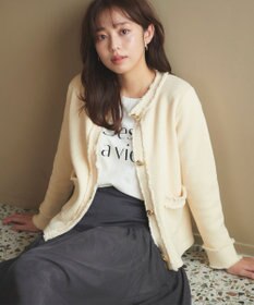 Feroux 【ONWARD CROSSET MAG掲載】ツイードライクニット ジャケット