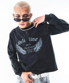 WEGO 【ユニセックス着用ITEM/MLサイズ展開】グラフィックヘンリーネックT(LS)