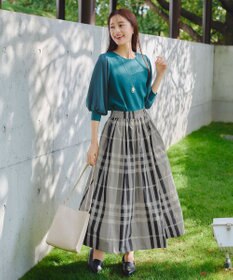 Tiaclasse 【新色追加・洗える】異素材パフ袖トップス