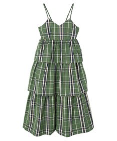 Green Parks ・ＳＵＧＡＲ　ＳＰＯＯＮ　チェックラッフルキャミワンピース