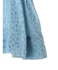 Green Parks パフスリーブジャガードペプラムブラウス