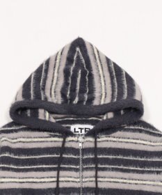 WEGO 【ユニセックス着用ITEM】シャギーボーダーニットパーカー