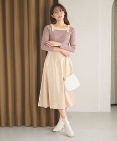 Feroux 【洗える】シャイニーフレアスカート