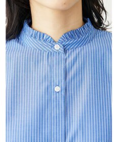 Green Parks イージーケアスタンドフリルシャツチュニック