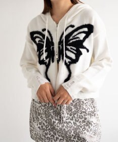 WEGO バタフライWジップシャギーパーカー