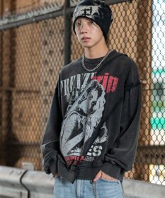 WEGO 【ユニセックス着用ITEM】ヴィンテージグラフィックドッキングプルオーバー