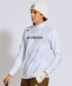 PW CIRCULUS 【裏起毛であたたか】【MEN】Dot camouflage ロングスリーブモックネックT ゴルフ
