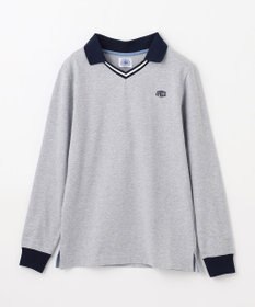 J.PRESS KIDS 【140-170cm】40/2天竺襟付き Vネック ポロシャツ