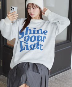 WEGO グラフィックBIGニットプルオーバー