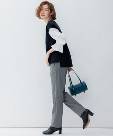 23区 S 【洗える】チェックストレッチ テーパードパンツ