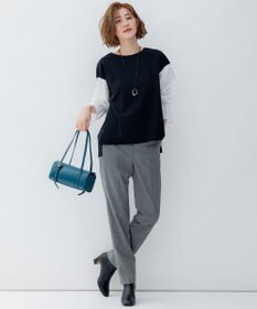 23区 S 【洗える】チェックストレッチ テーパードパンツ