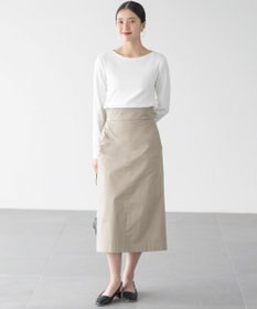 組曲 【WEB限定】サテンストレッチ Iラインスカート