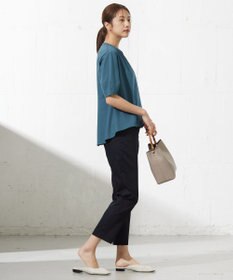 J.PRESS LADIES 【接触冷感】プレーティングジャージー ペプラム カットソー